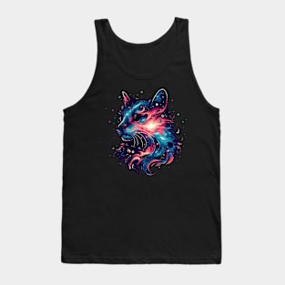 Cute cosmic blue cat in stars Tank Top